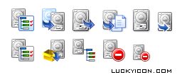 Set of icons for Active@ Disk Explorer by LSoft Technologies