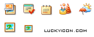 Set of icons for program product of ilgam.us