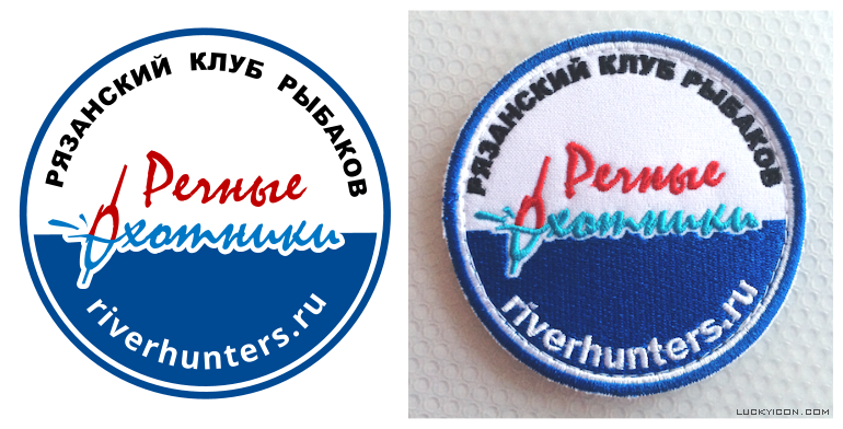 Chevron design and flag design for the RiverHunters fishing club