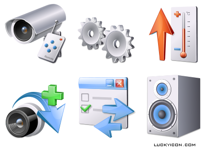 Set of icons in Vista style for software developed by SET-1