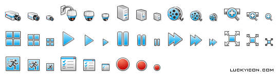 Set of icons for VideoMonitor by T & T International company