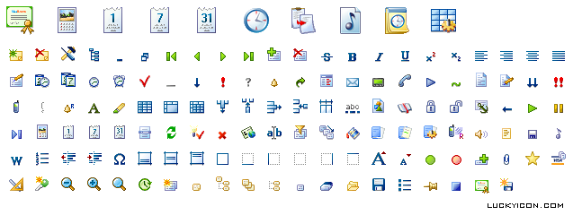Set of icons for WinOrganizer by The Golden Section Labs