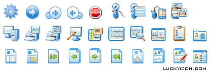 Иконки для медицинской программной системы компании АТЕС МЕДИКА софт
