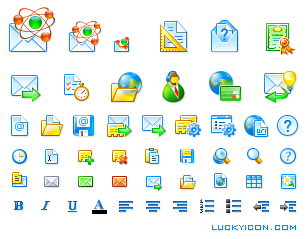 Set of icons for Atomic Mail Sender by AtomPark Software