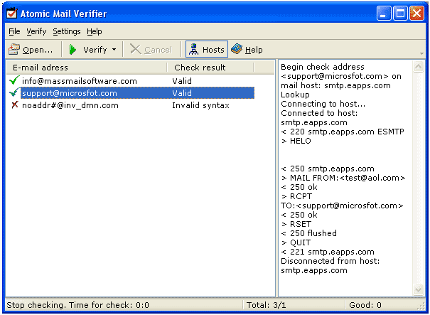 Program Atomic Email Verifier