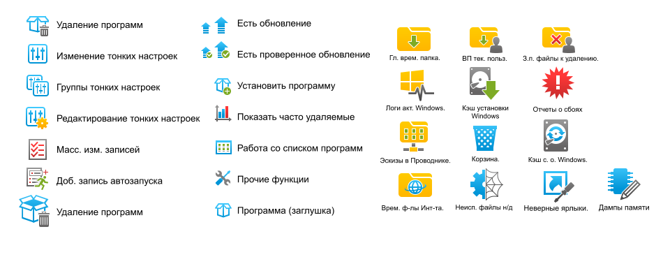 Toolbars and menus icons design for the Reg Organizer