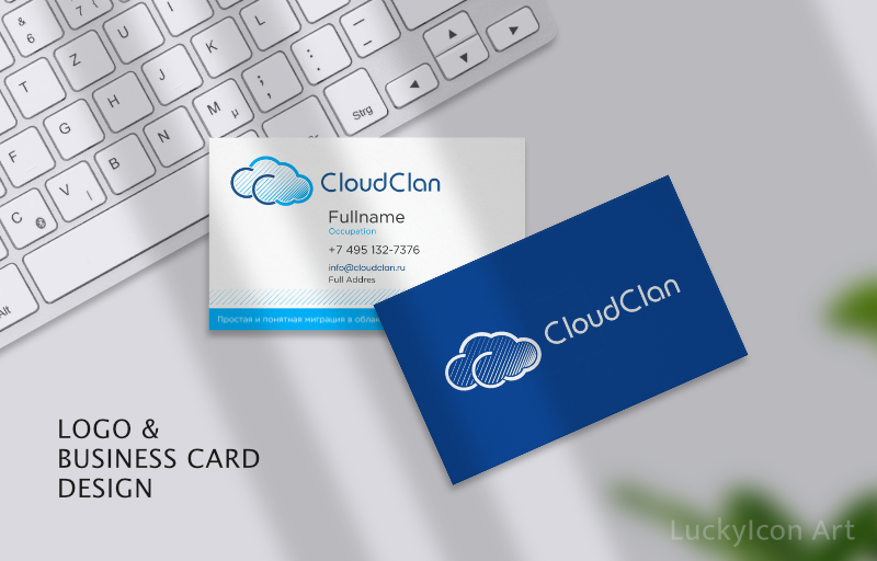 Дизайн логотипа и макет визитки для  CloudClan