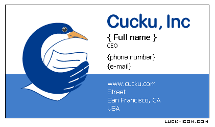 Визитка для сотрудников компании Cucku, Inc./ Стандарт США