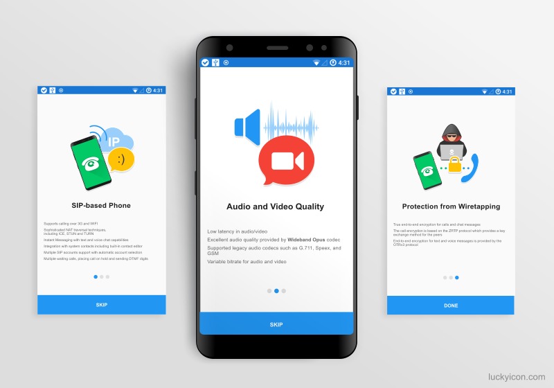 Illustration design for SIP-client for Android - Sipnetic