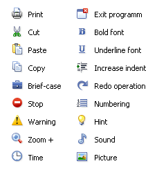All icons from the free icon set: Office Style Icon Set v2.0