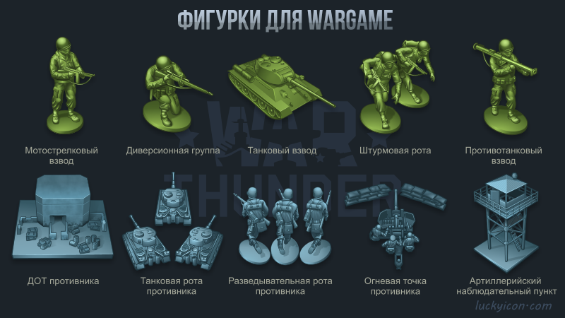 Military figures for the War Thunder game