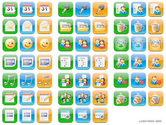Set of icons for iPhone for Web Interactive World